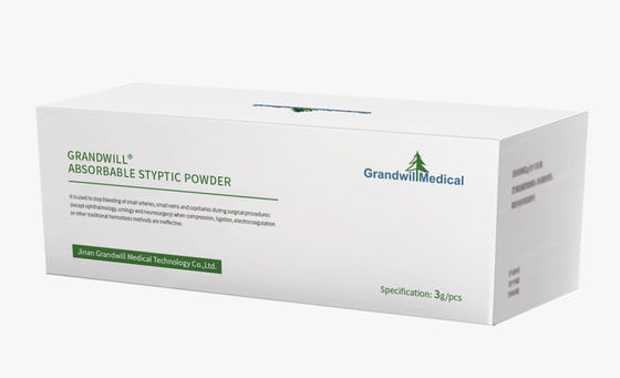 Polvo hemostático absorbible para cirugía Sangrado de heridas Estéril textura tópica