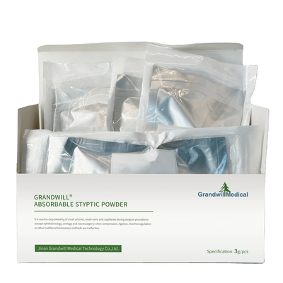 Polvo hemostático absorbible para cirugía Sangrado de heridas Estéril textura tópica