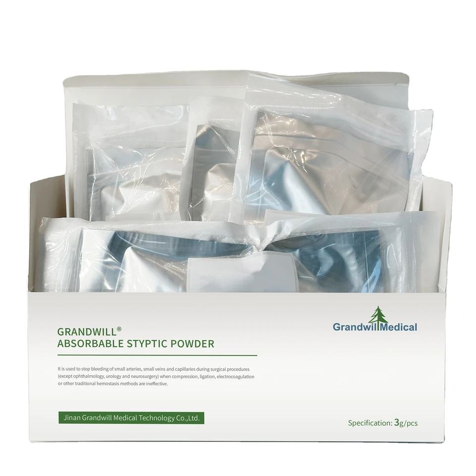 Polvo hemostático absorbible para cirugía Sangrado de heridas Estéril textura tópica