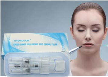 Relleno dérmico estéril de ácido hialurónico reticulado utilizado en procedimientos de aumento de tejidos blandos faciales e hidratación de la piel